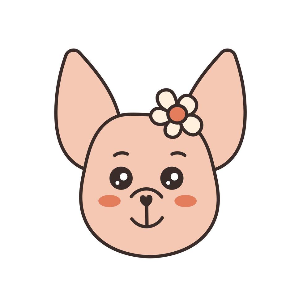 Cute Chihuahua dog portrait vector
