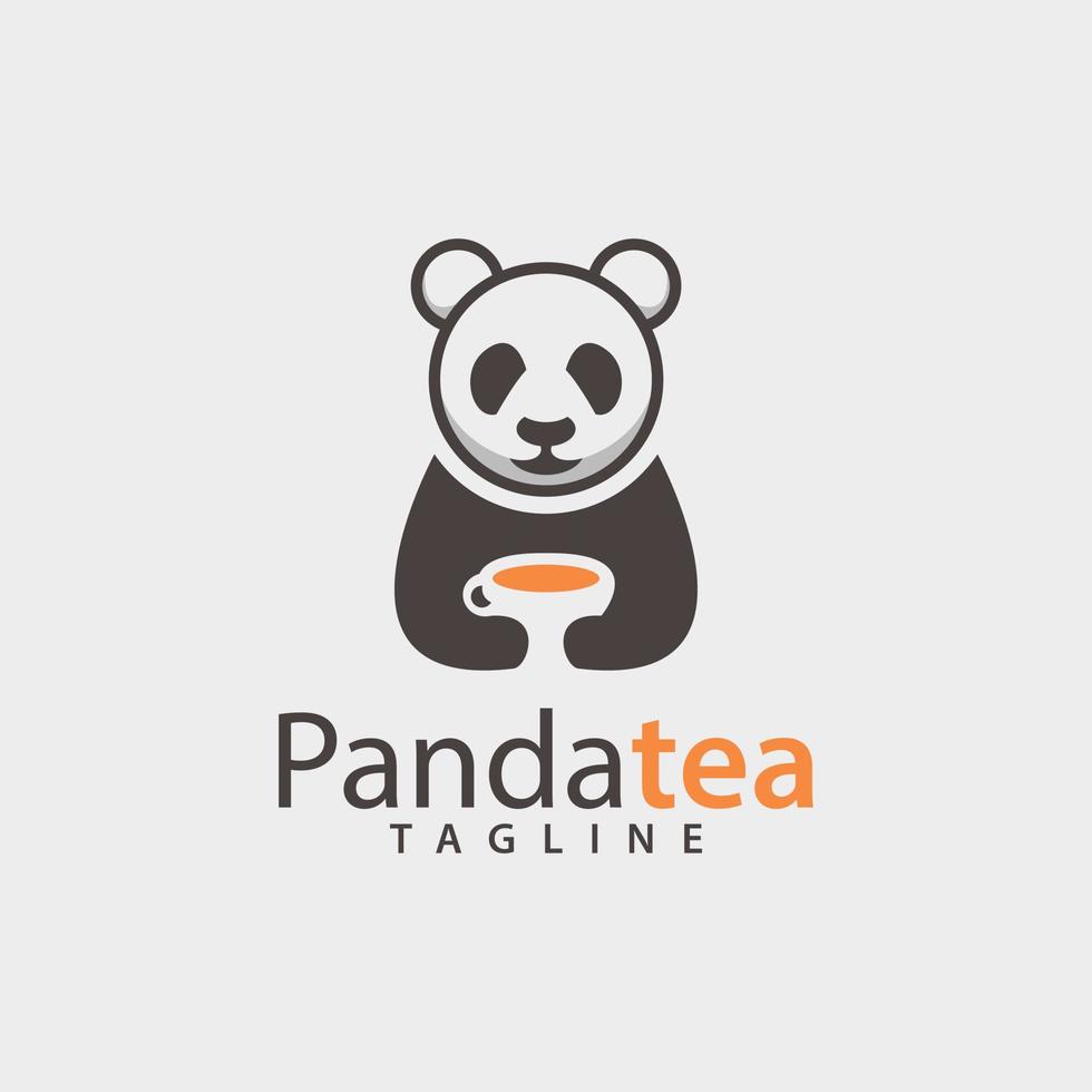 diseño de logotipo de té panda, vector de plantilla de logotipo premium.