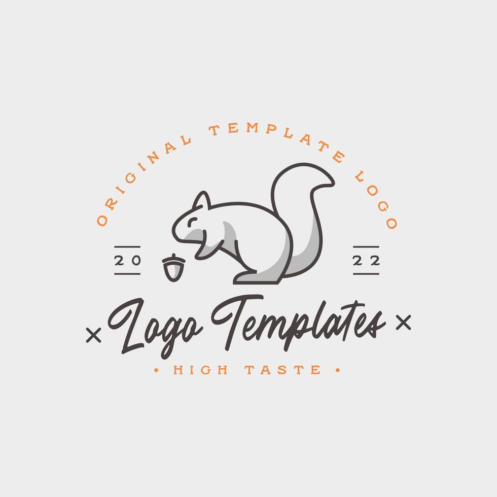 Squirrel logo design, Premium logo template Vector. vector