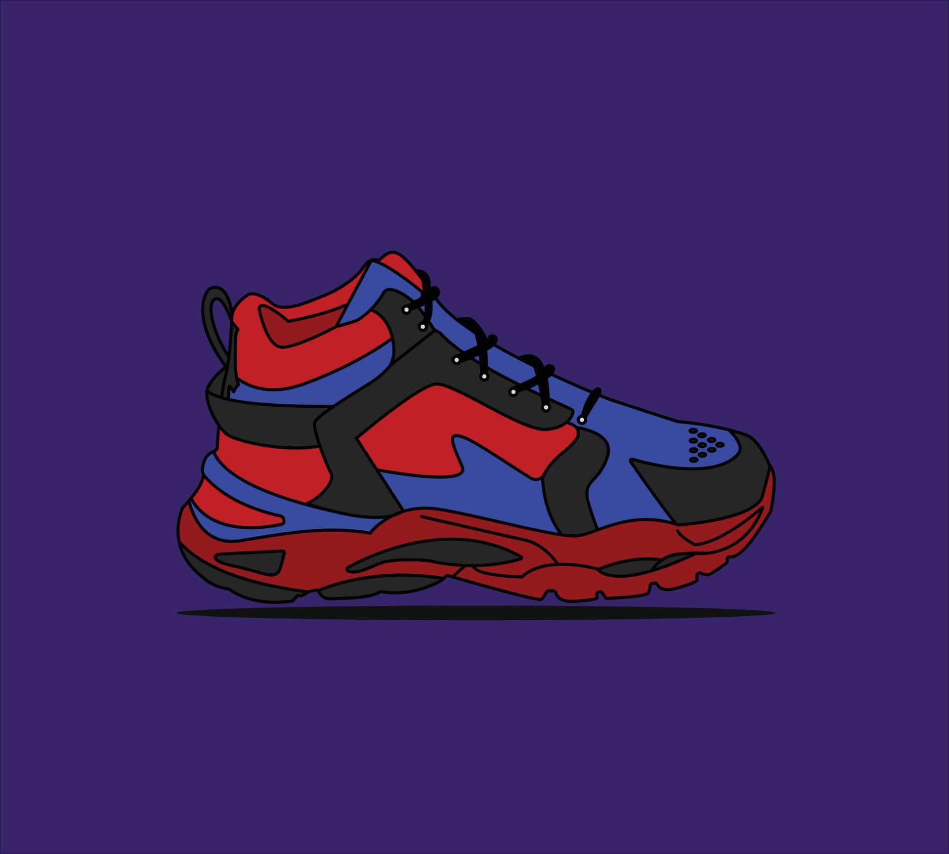 sneaker shoe vector. Flat design concept, vector illustration. Sneakers in a colorful flat style