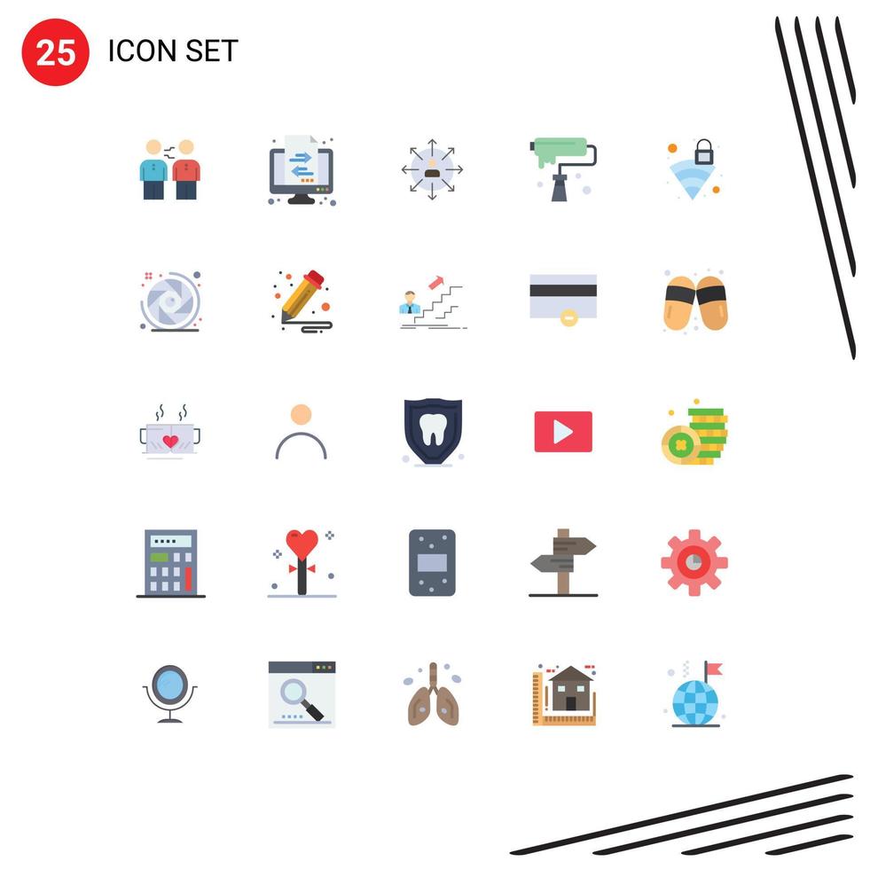 conjunto de 25 iconos modernos de la interfaz de usuario símbolos signos de formas flechas de empleados de finanzas humanas elementos de diseño de vectores editables