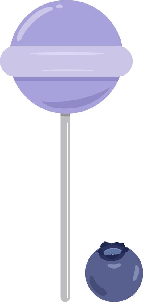 Delicious blueberry lollipop isolated on white vector