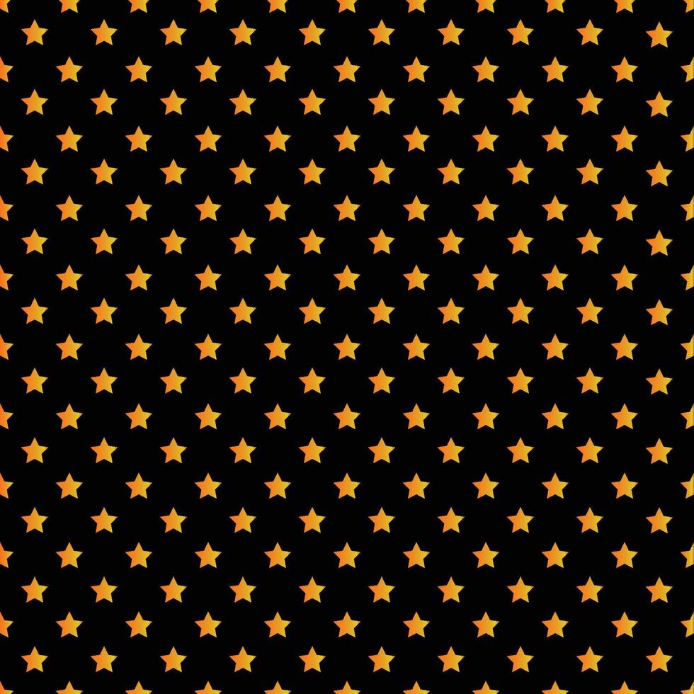 Orange and Yellow Seamless Stars Patterns On Black Background vector