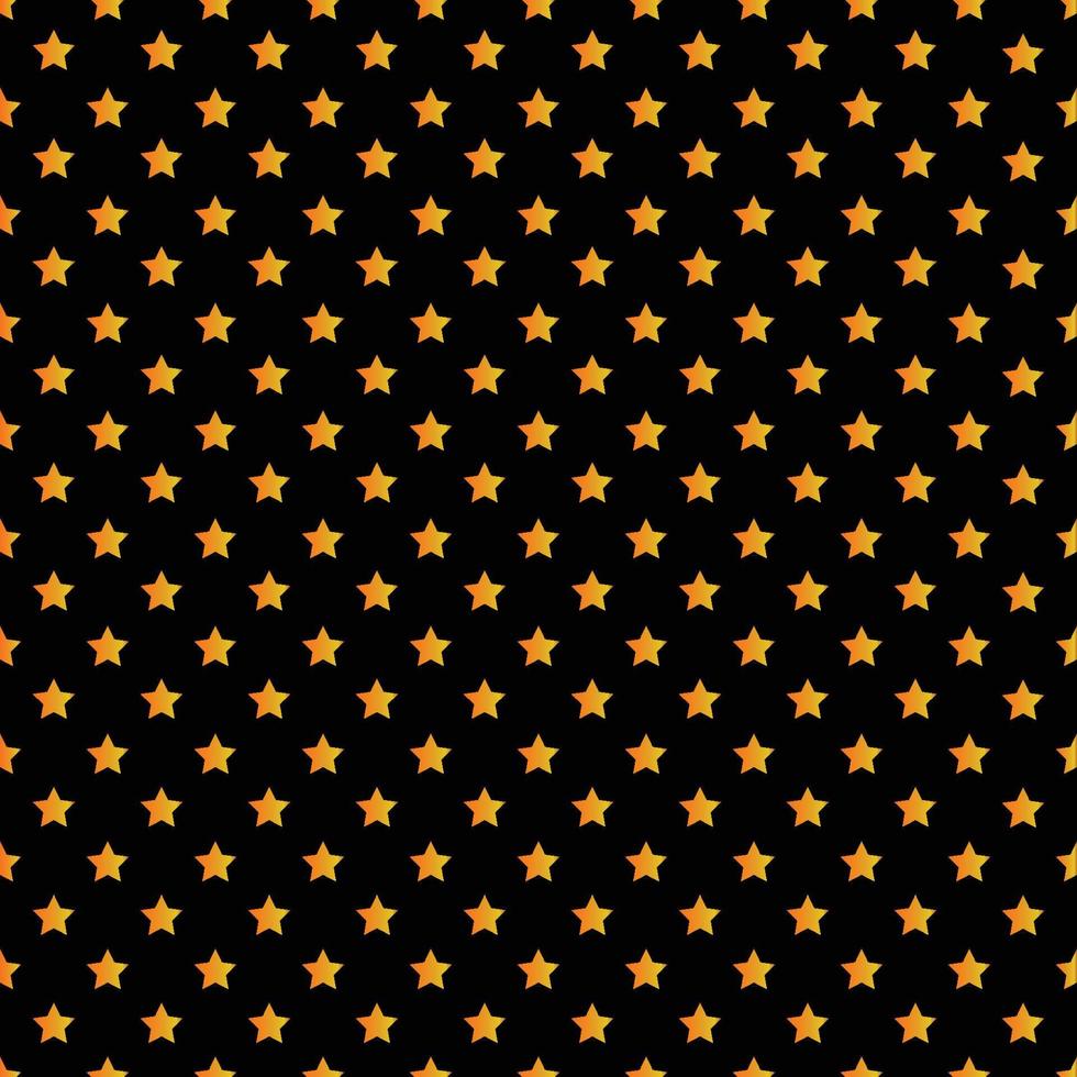 Orange and Yellow Seamless Stars Patterns On Black Background vector