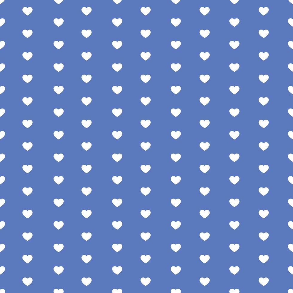 White Seamless Hearts Pattern On Blue Background vector
