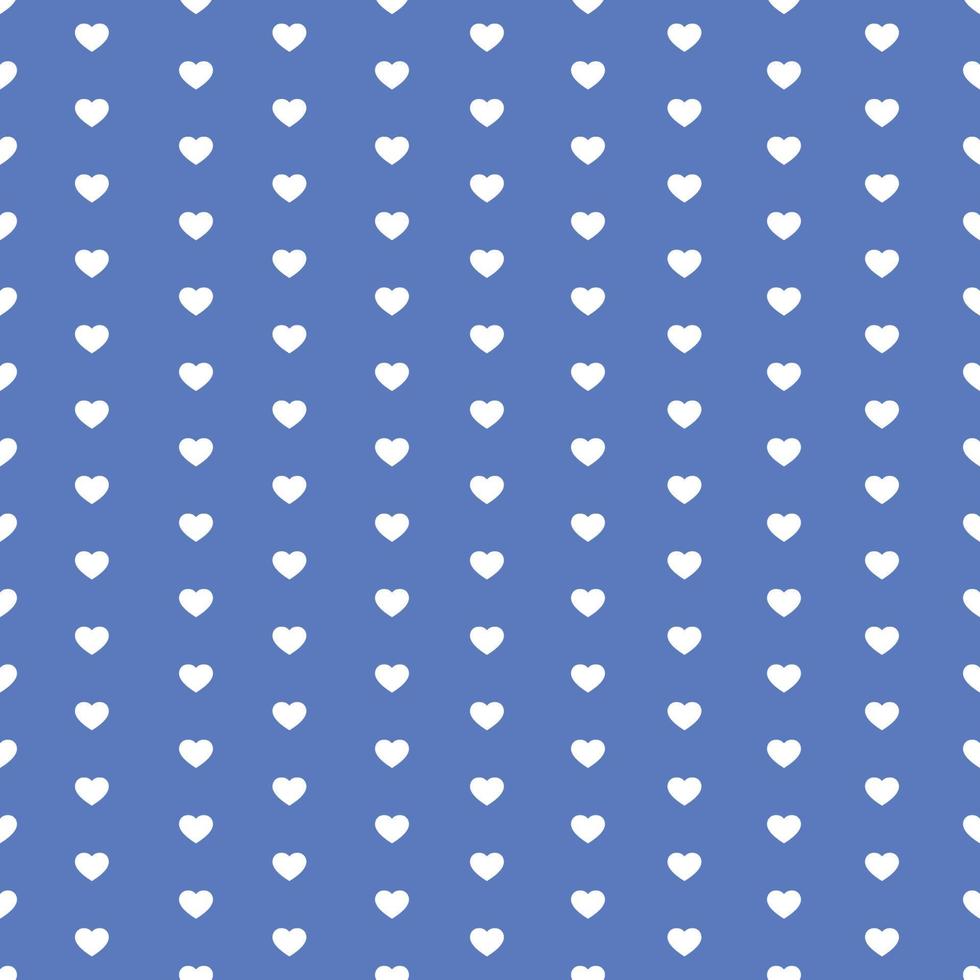 White Seamless Hearts Pattern On Blue Background vector