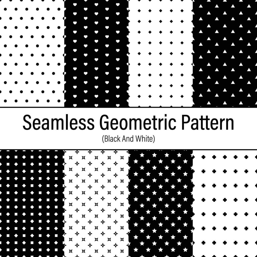 elegante conjunto de patrones geométricos sin fisuras en blanco y negro vector