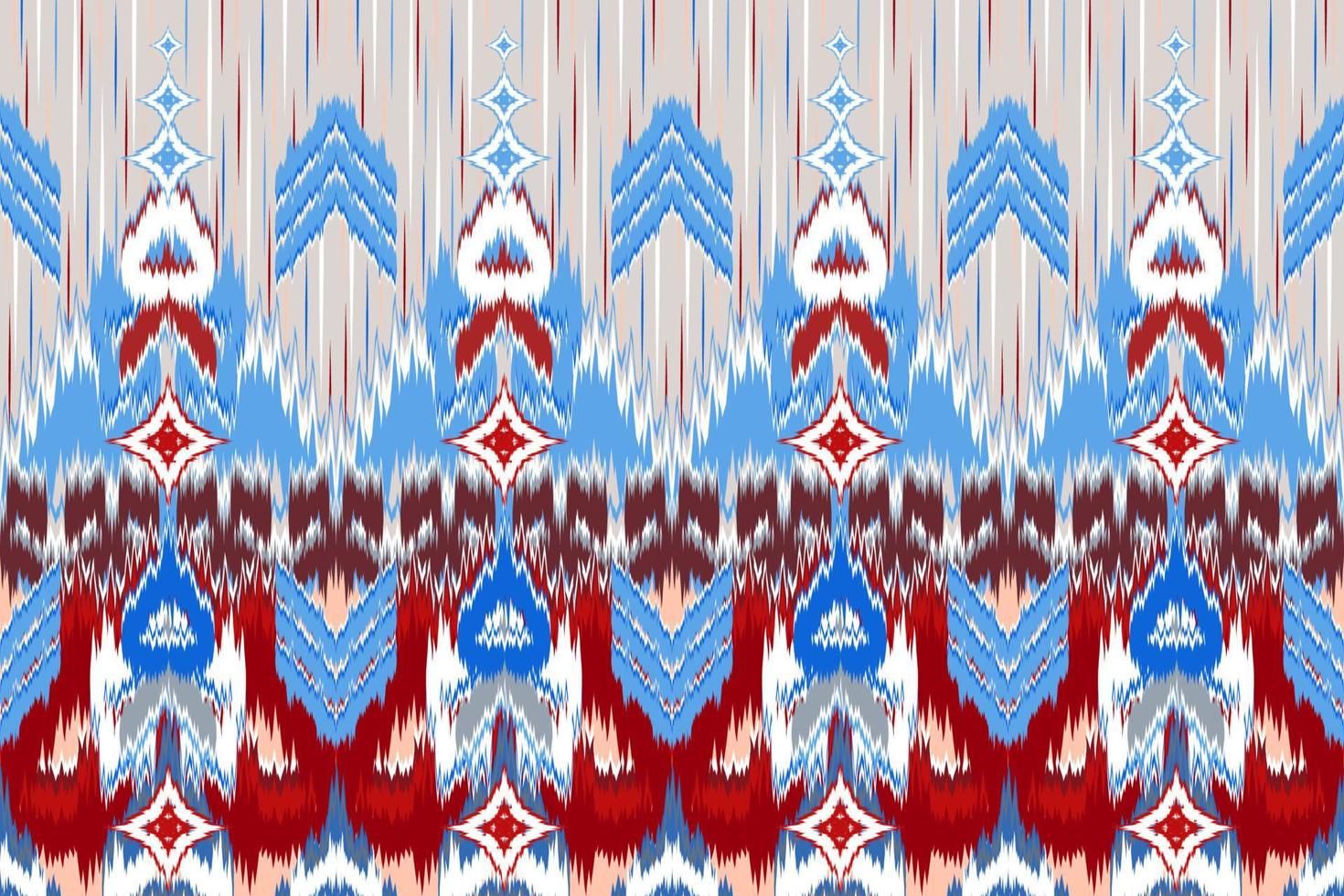 Ethnic fabric pattern Designed from geometric shapes Ethnic Asian style fabric pattern Used for home decoration, carpet work, indoor and outdoor use. vector