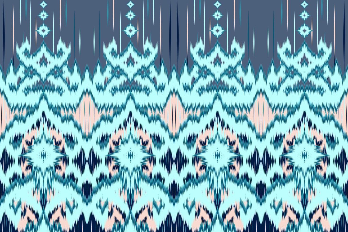 Ethnic fabric pattern Designed from geometric shapes Ethnic Asian style fabric pattern Used for home decoration, carpet work, indoor and outdoor use. vector