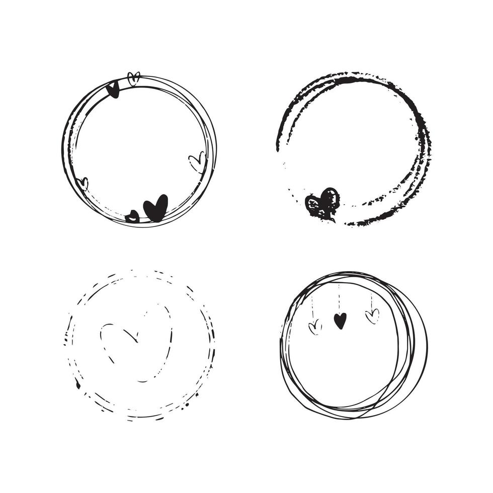 Frame hearts, vector illustration