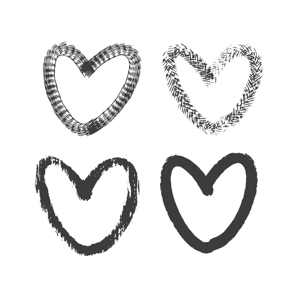 Hearts,doodle, vector illustration