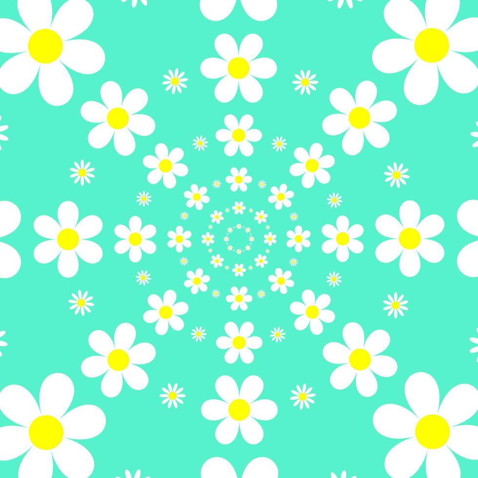 ilustración vectorial de hermosas flores de patrones sin fisuras fondo verde vector
