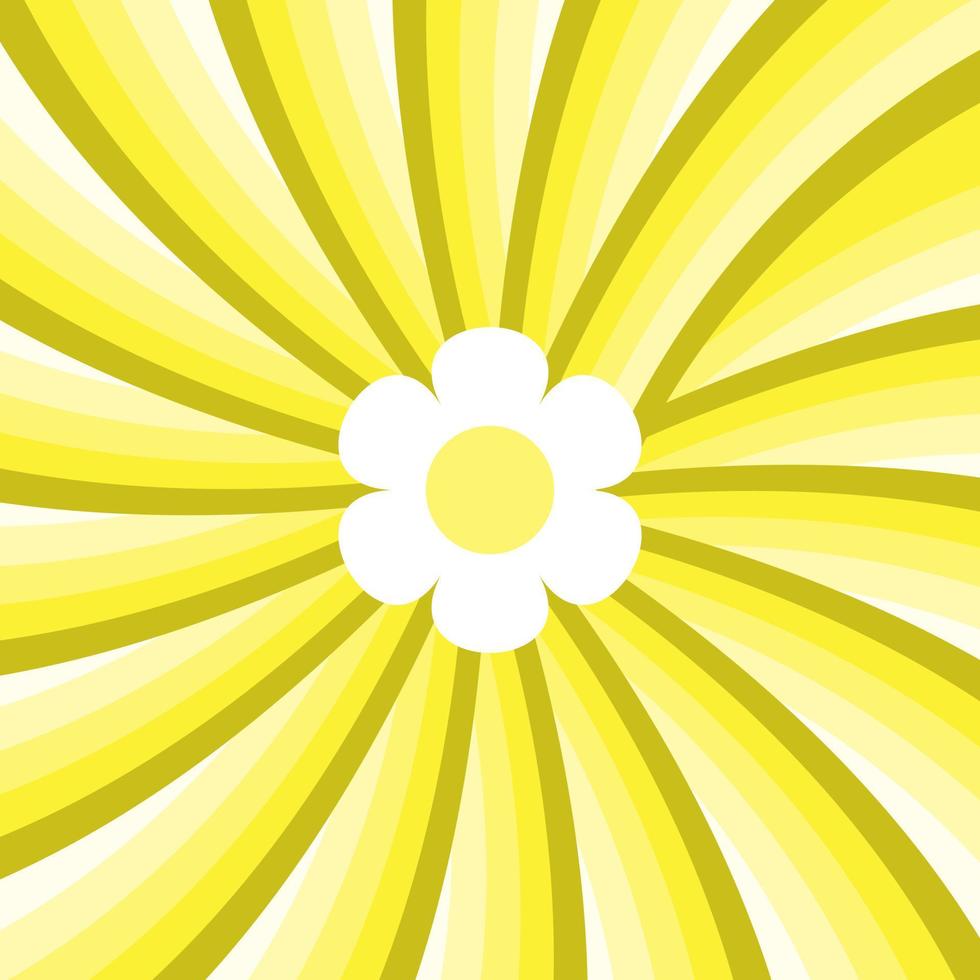 Vector illustration yellow flower with abtract yellow color seamless wheel background