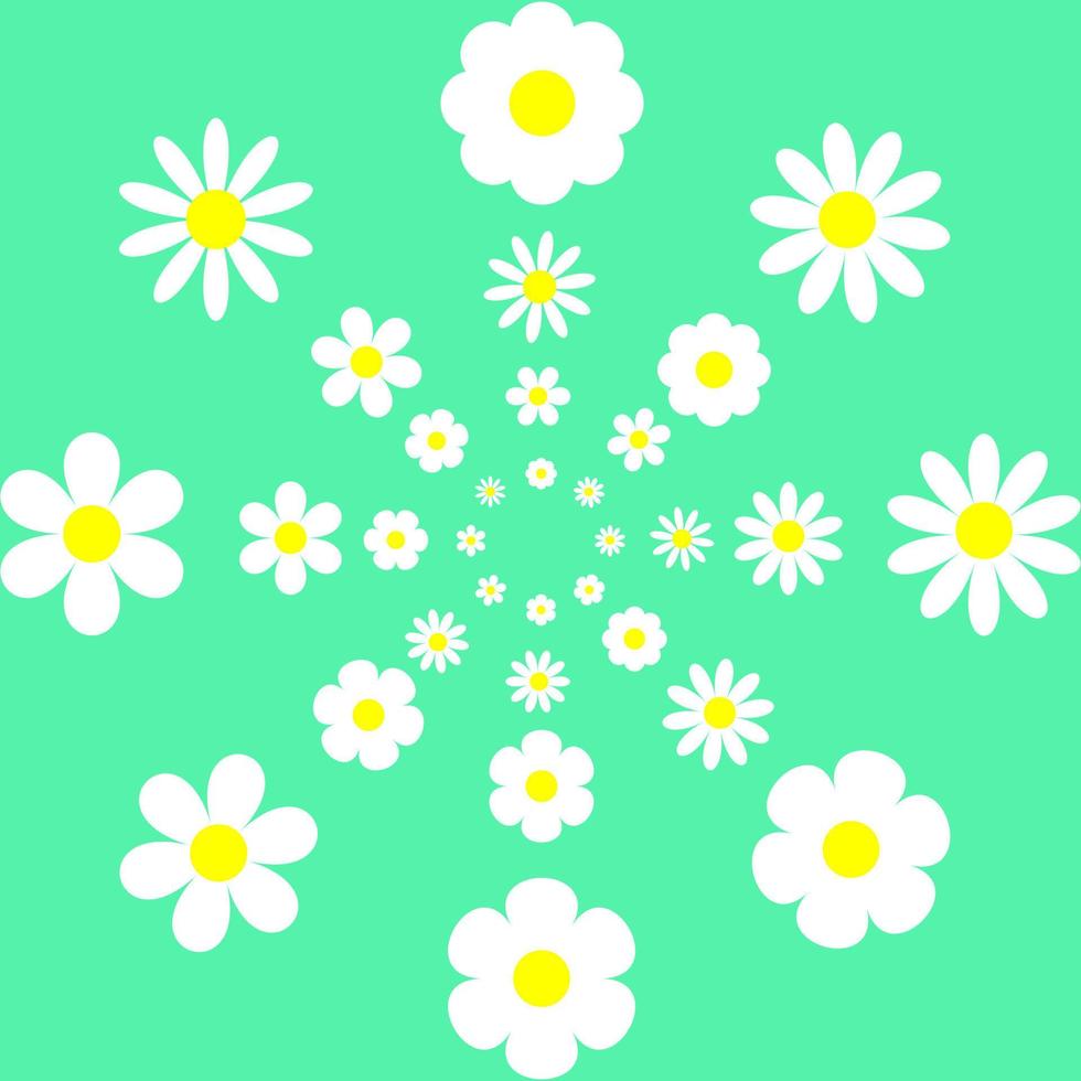 ilustración vectorial de hermosas flores de patrones sin fisuras fondo verde vector