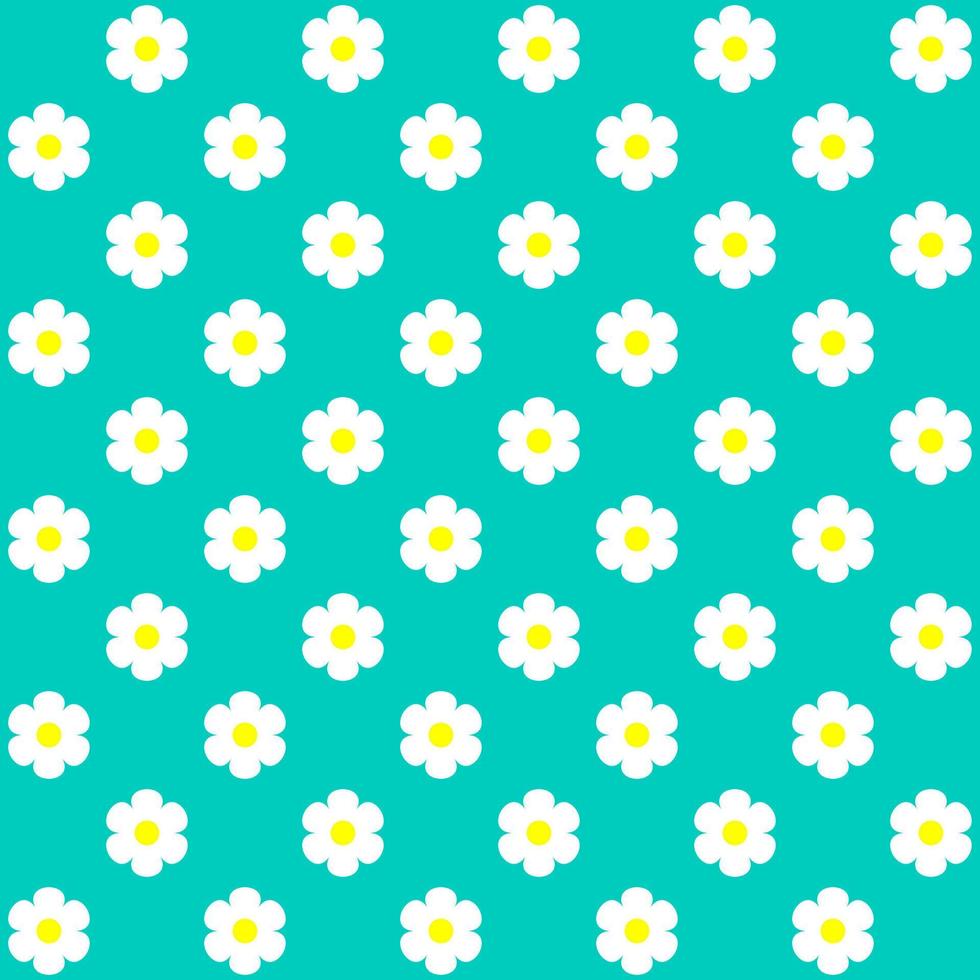 Vector illustration of beautiful flowers seamless pattern green background