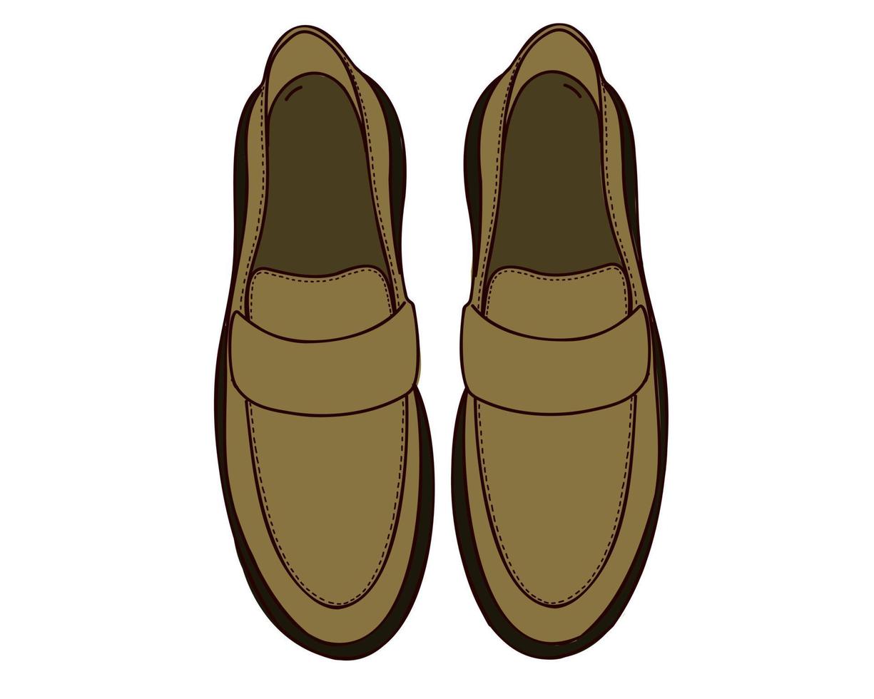 Women's or men's shoes. View from above. vector