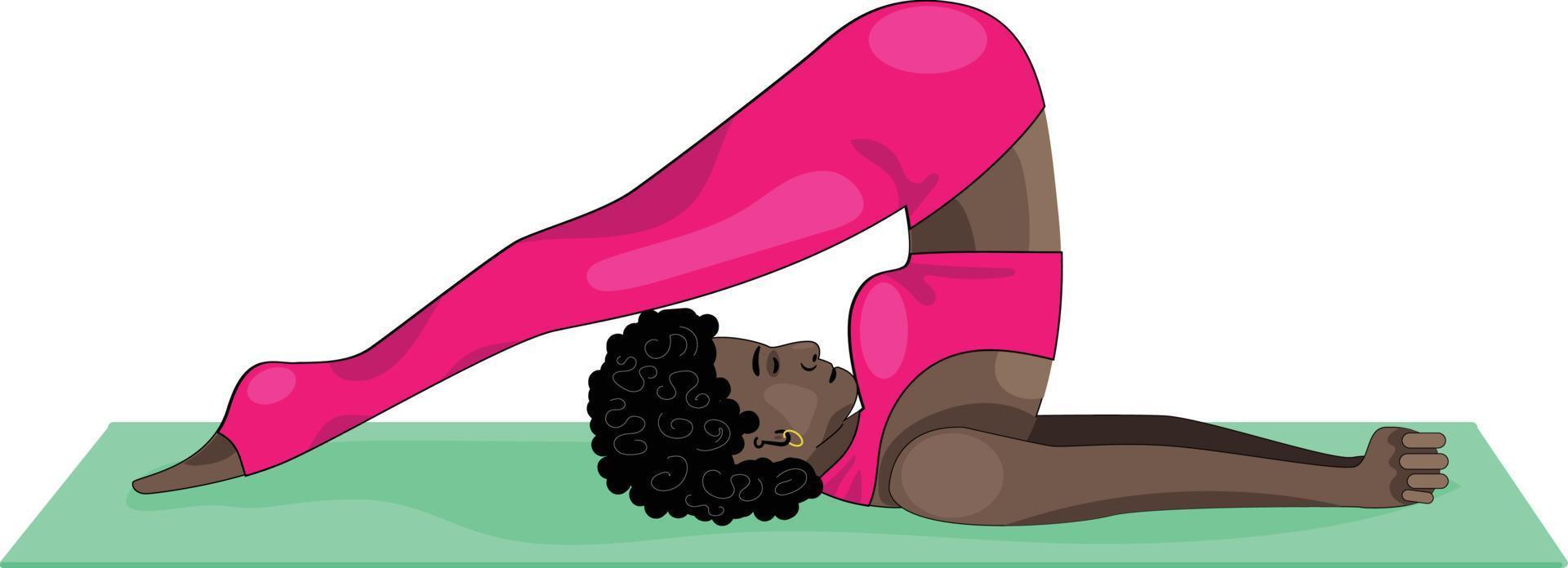 Yogi performing plough pose vector