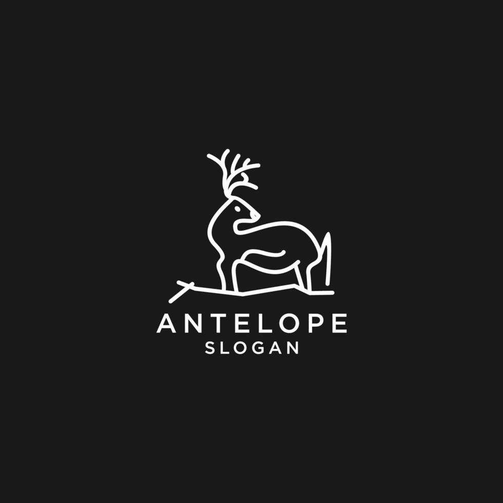 plantilla de diseño de vector de inspiración de diseño de logotipo de antílope