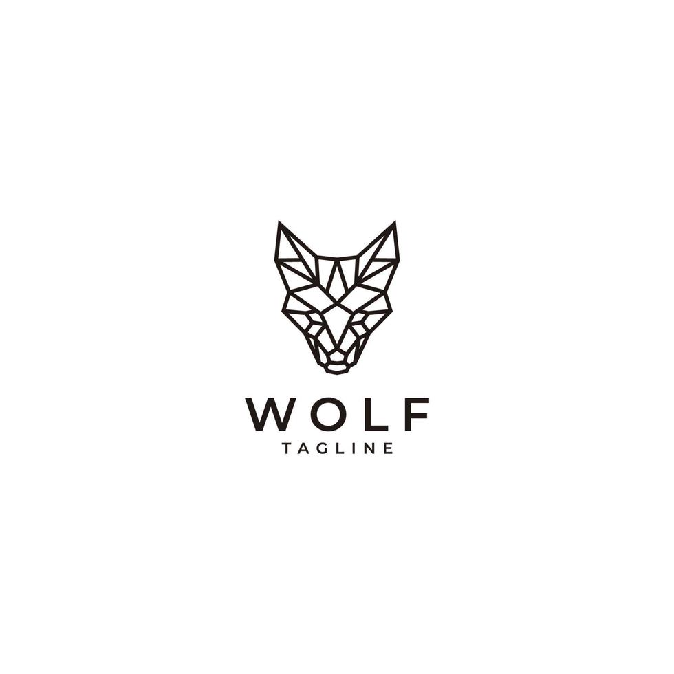 plantilla de icono de diseño de logotipo de lobo vector