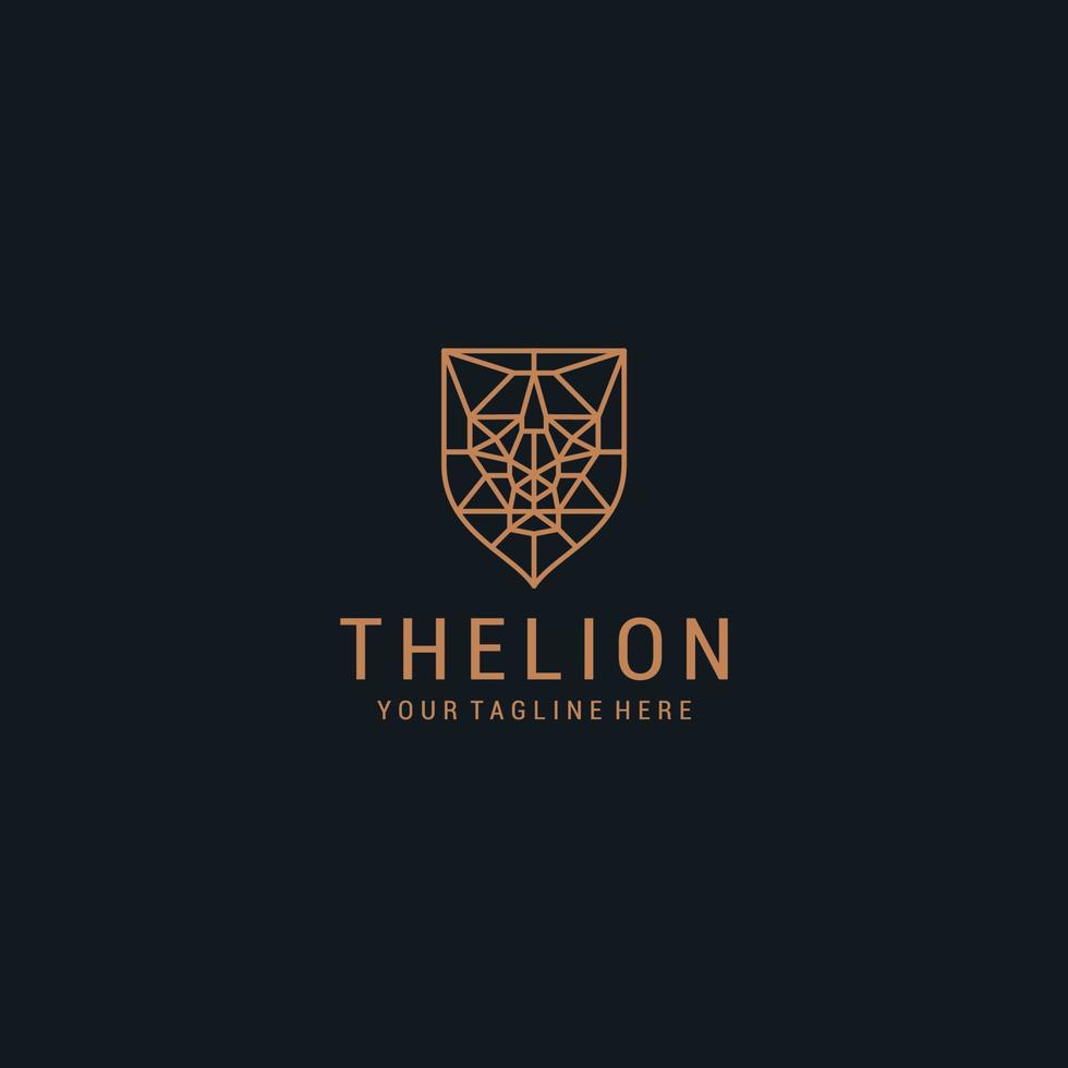 Lion head geometric polygonal logo vector icon design template