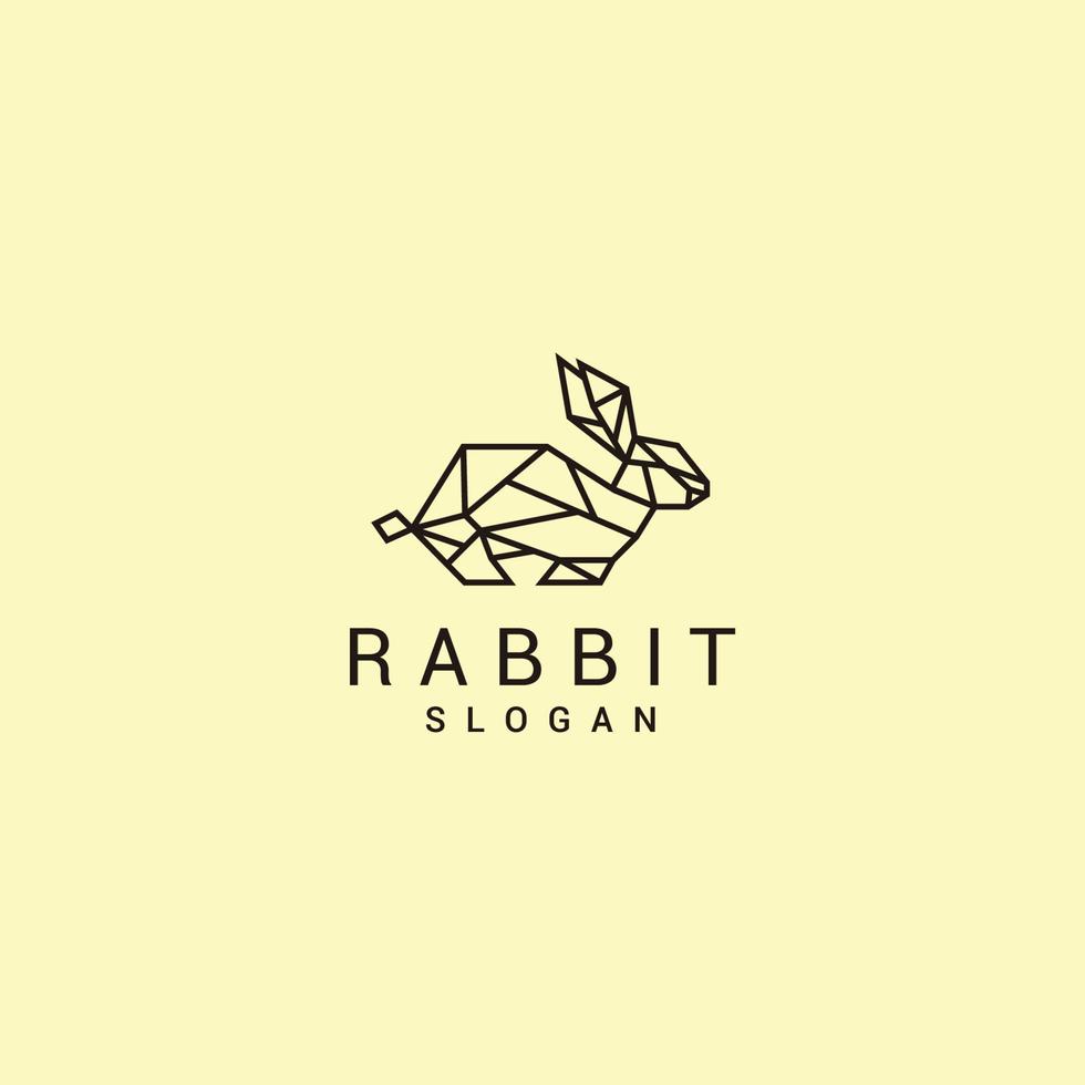 Rabbit geometric logo vector icon design template