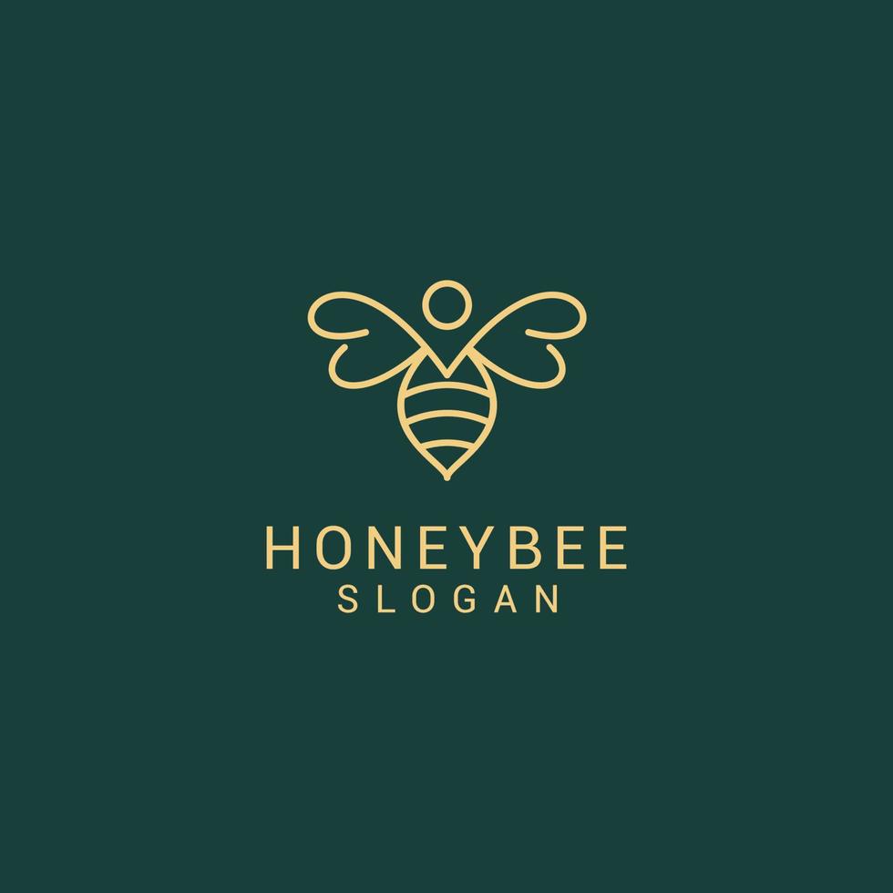 plantilla de icono de diseño de logotipo de abeja de miel vector