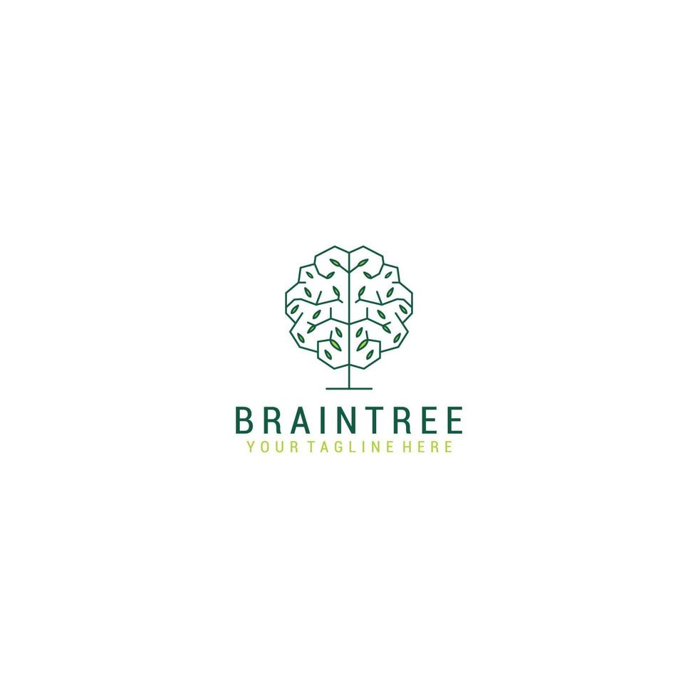 vector de diseño de logotipo de cerebro de naturaleza