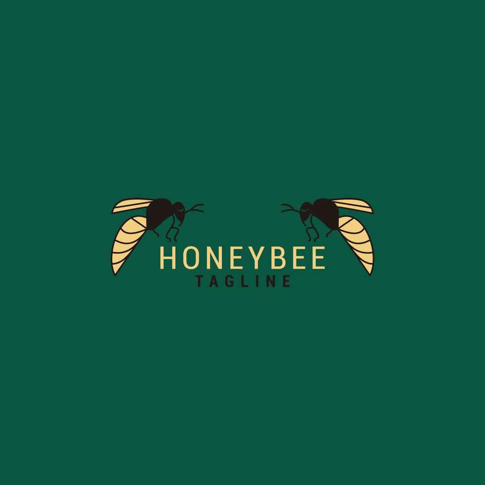Honey bee logo design icon template vector