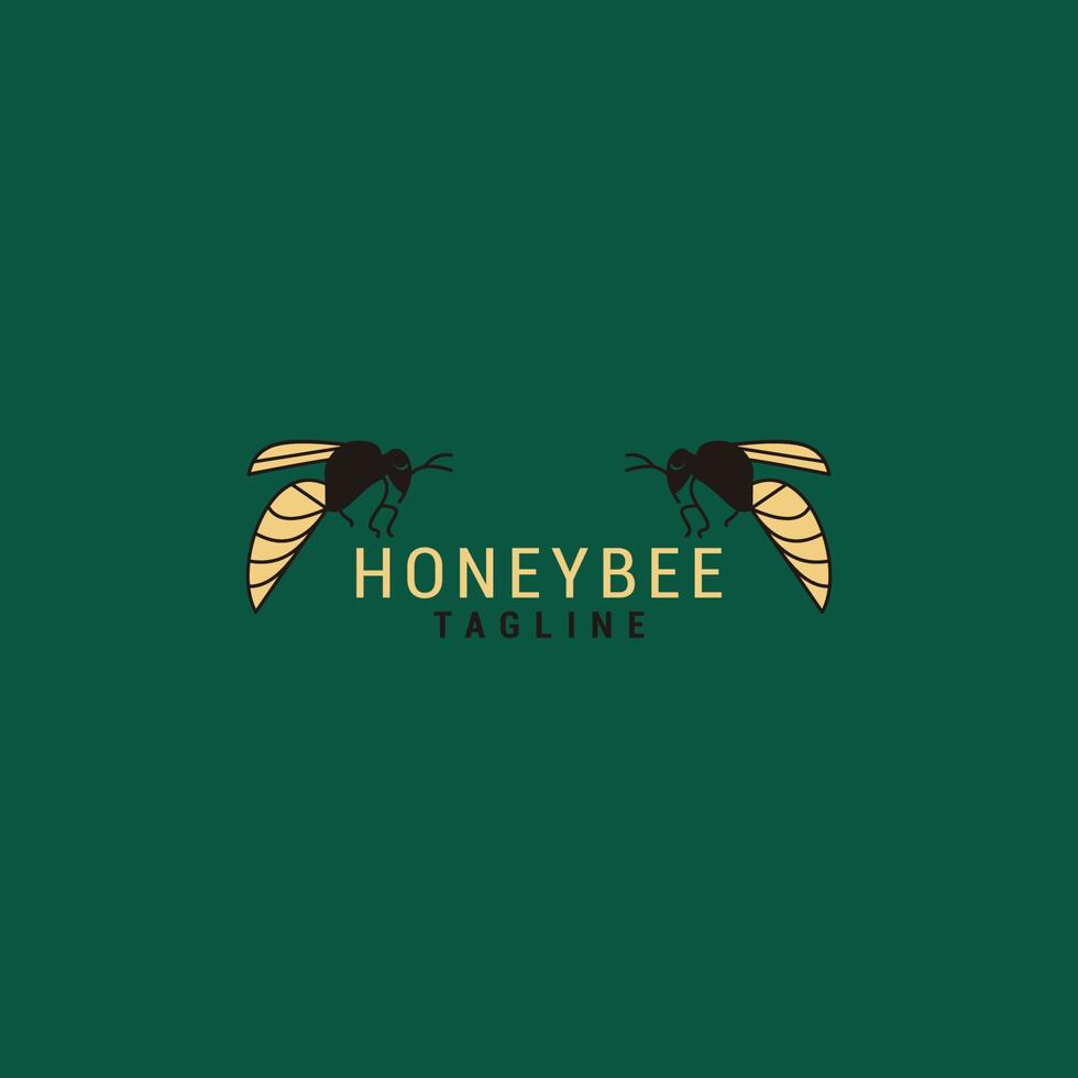 plantilla de icono de diseño de logotipo de abeja de miel vector