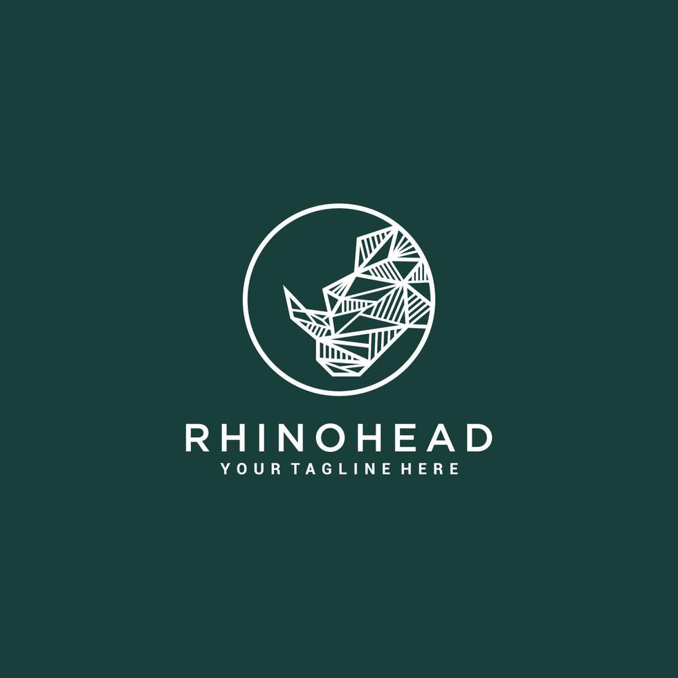 plantilla de diseño de icono de vector de logotipo poligonal geométrico de rinoceronte