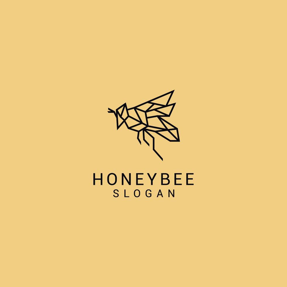 plantilla de icono de diseño de logotipo de abeja de miel vector