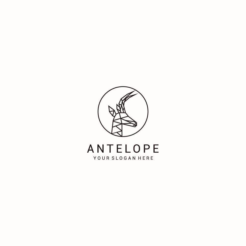 Deer head line art logo vector icon design template