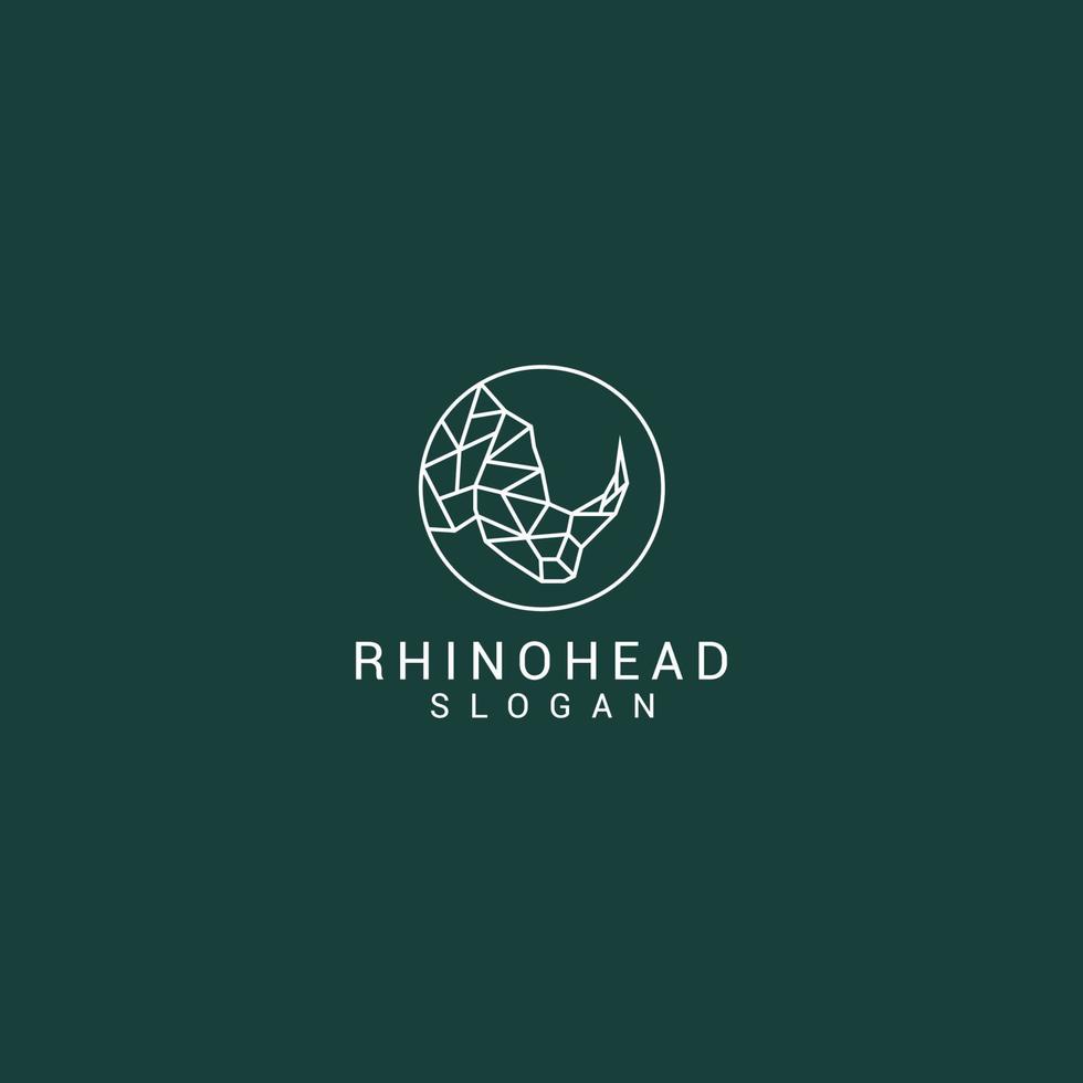 Rhinoceros geometric polygonal logo vector icon design template