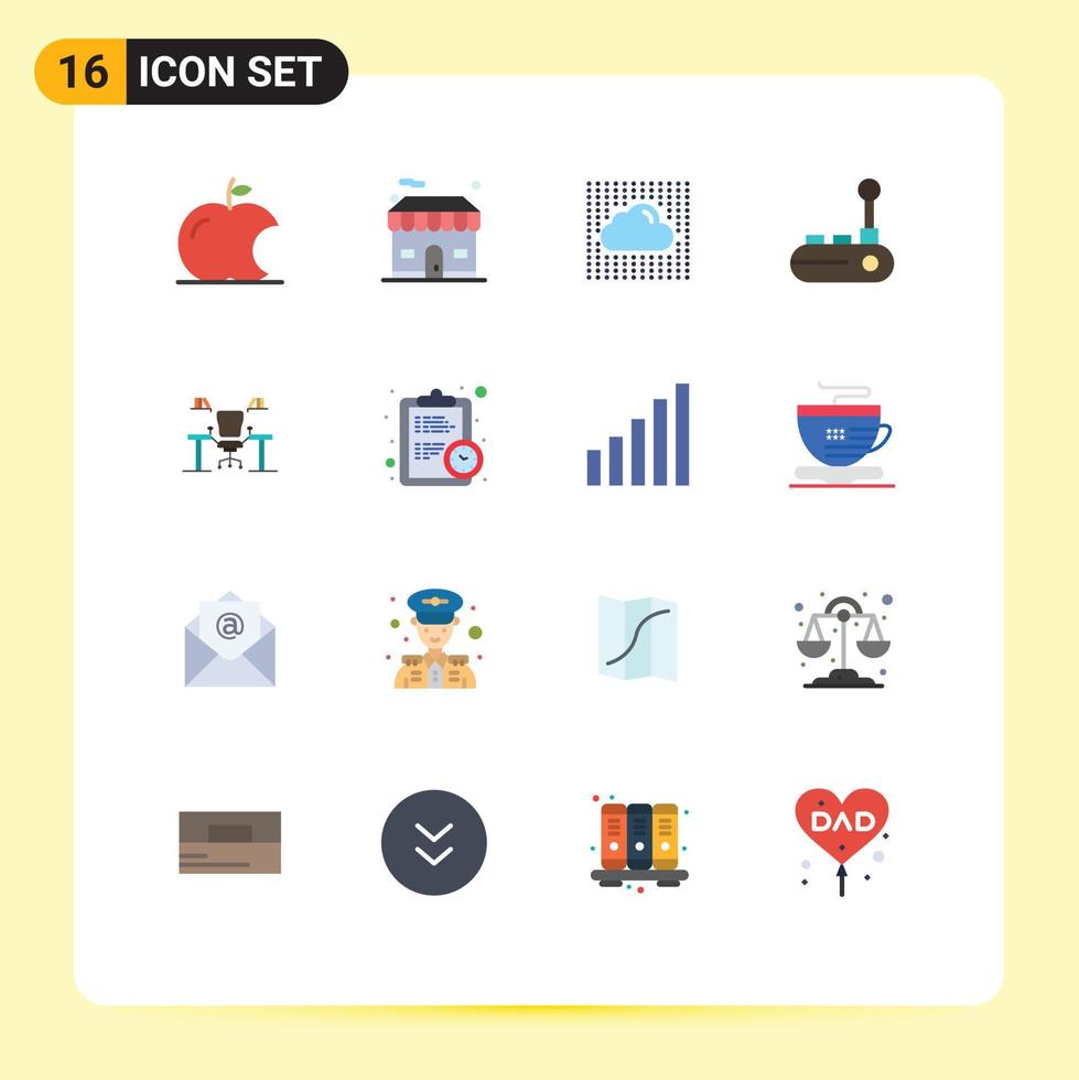 Set of 16 Modern UI Icons Symbols Signs for business joy pad data joy stick controller Editable Pack of Creative Vector Design Elements