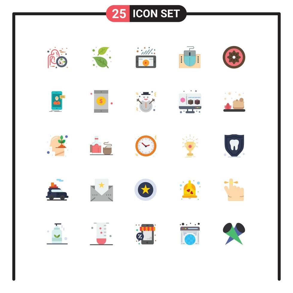Modern Set of 25 Flat Colors and symbols such as drink hardware tree computer social network Editable Vector Design Elements