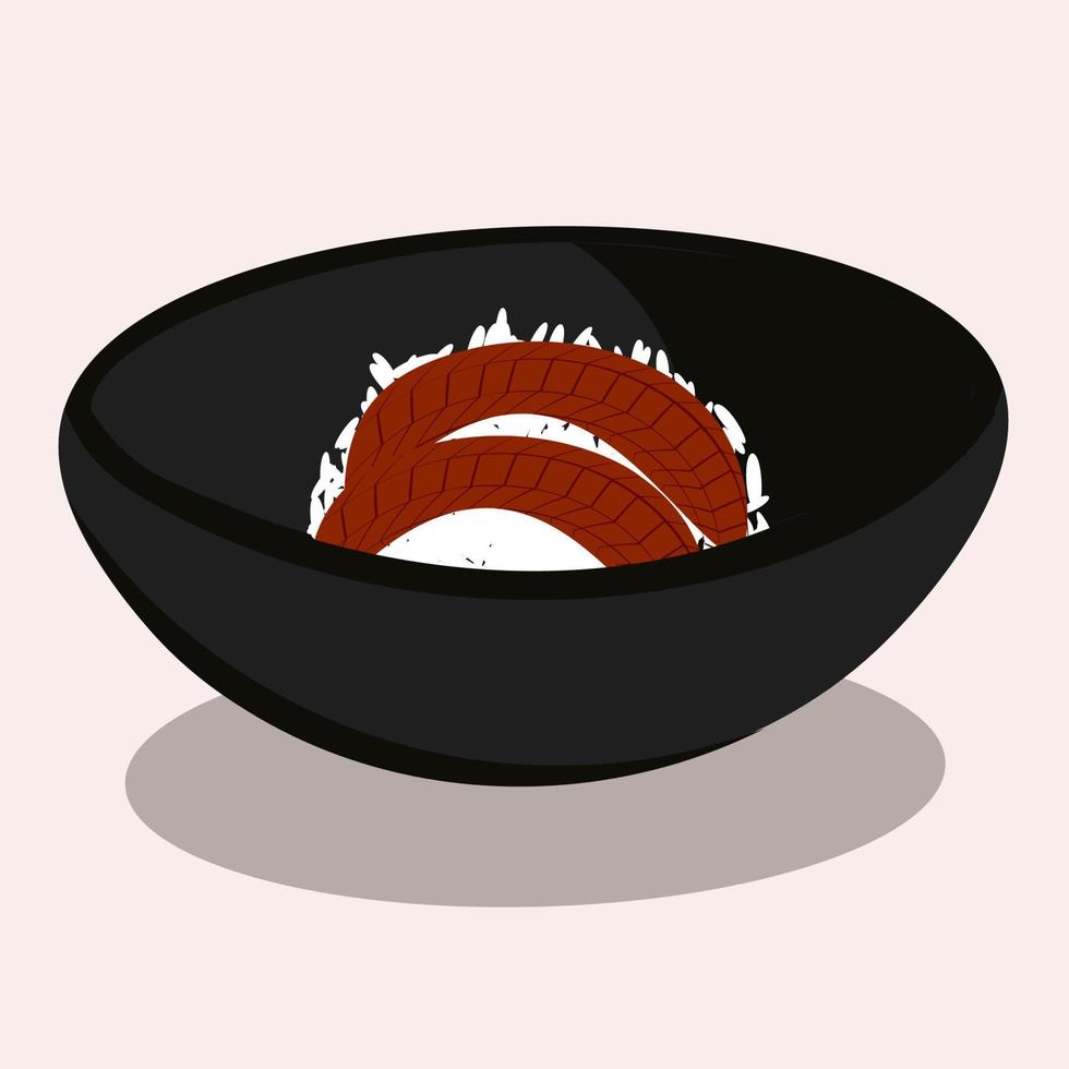 Grilled eel or unagi is a Japanese cuisine. Vector illustration.