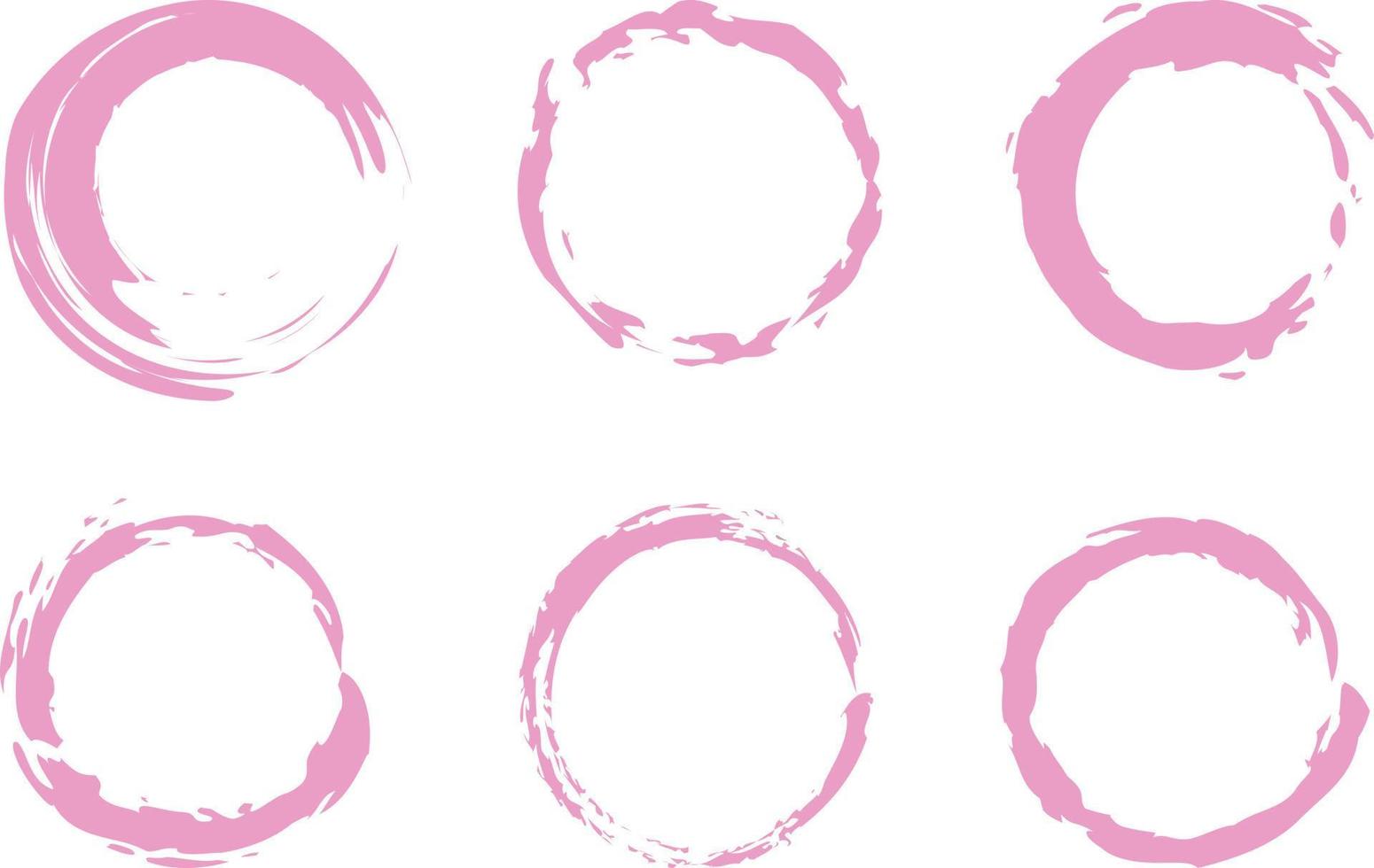 Vector set grunge circle brush strokes for frames