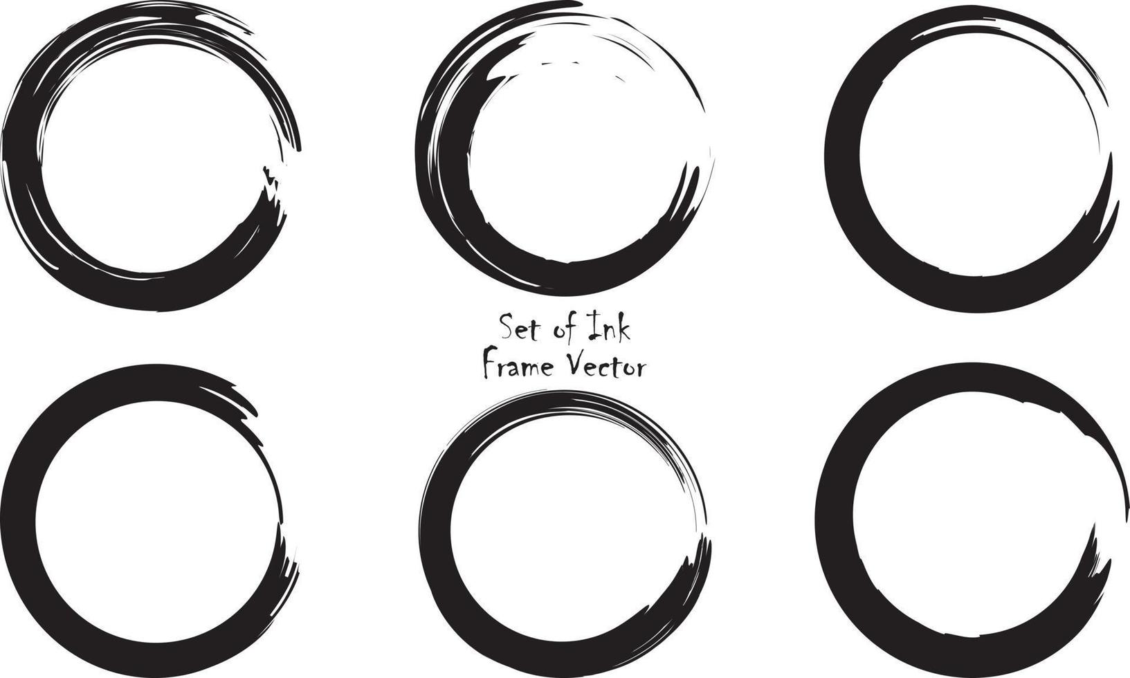 Vector set grunge circle brush strokes for frames