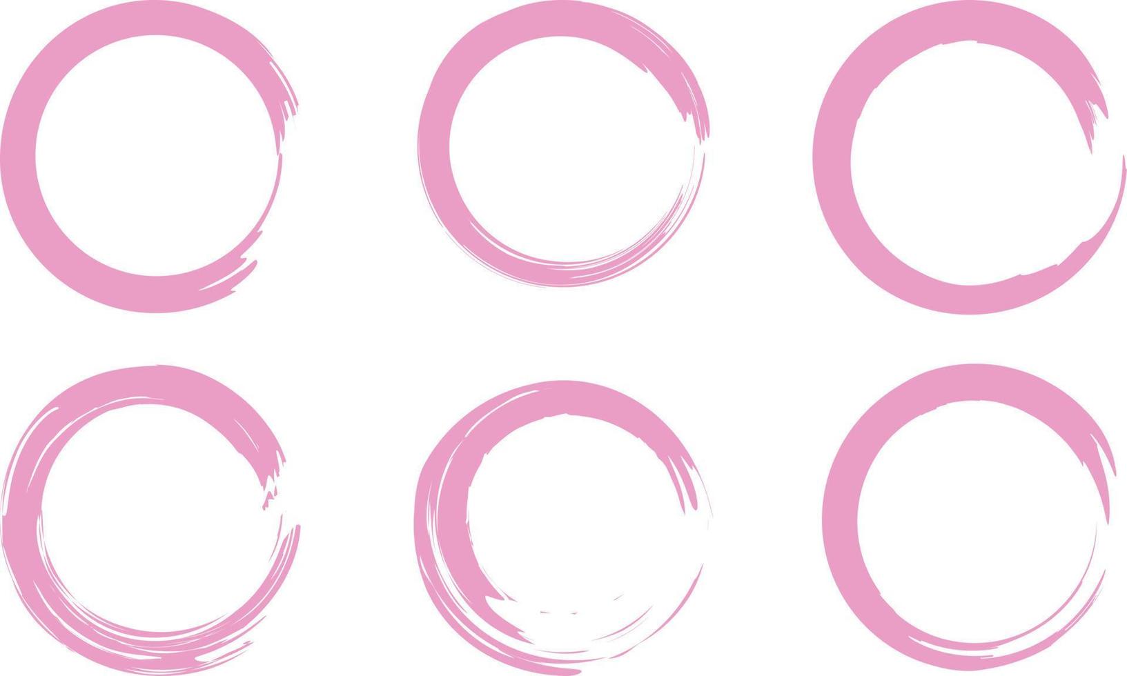 Vector set grunge circle brush strokes for frames