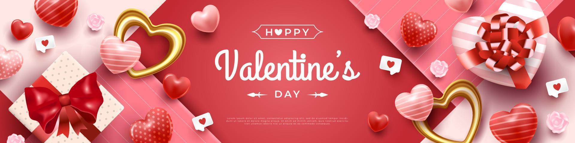 Happy Valentines Day Banner Background vector