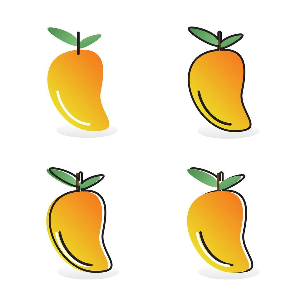 Mango fruit icon. Tropical fruit vector illustration
