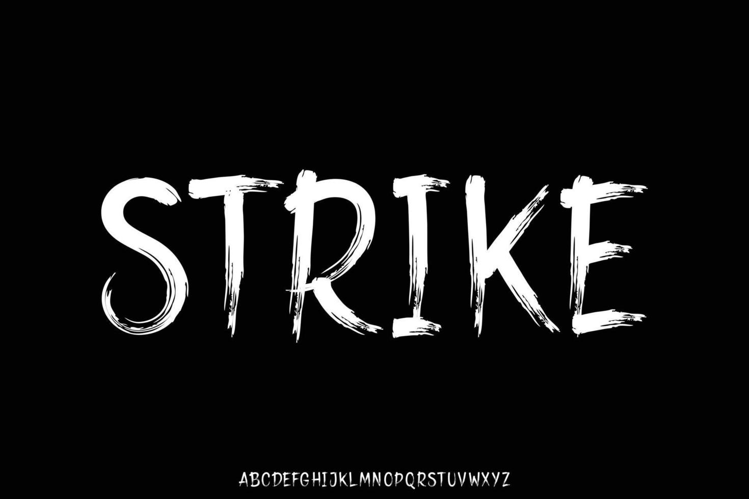 Strong paint brush stroke font vector