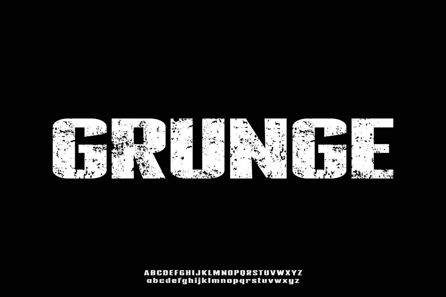 Strong sans serif display font vector with grunge texture