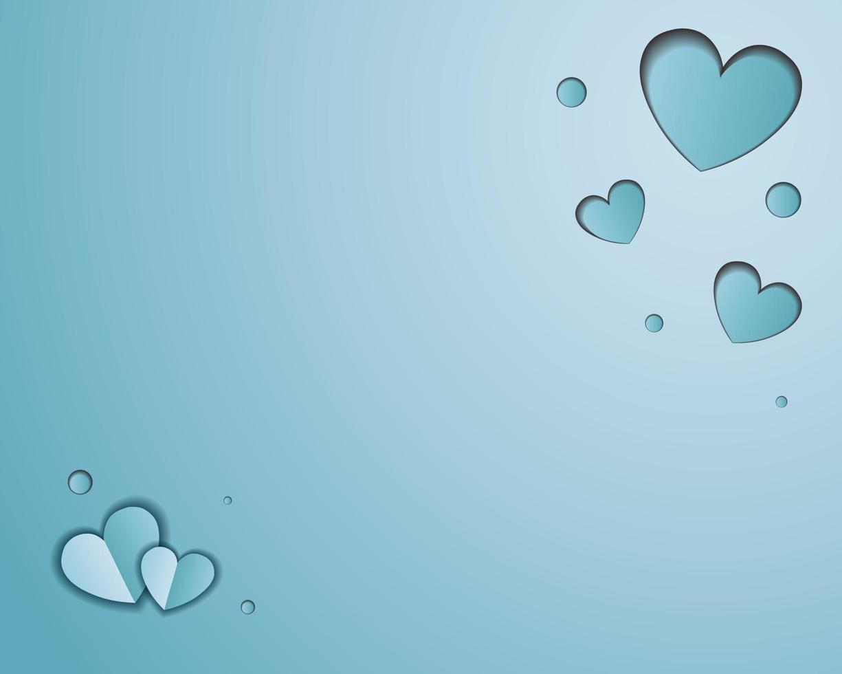 Blue background for Valentine s Day card with paper cut hearts. Vector. Background. Postcard. Invitations. vector