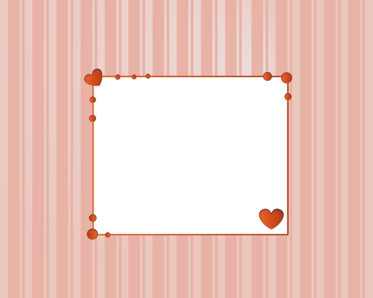 Pink striped template for Valentine s Day card with cut out hearts from paper. Vector. Template. Postcard. Invitations. vector