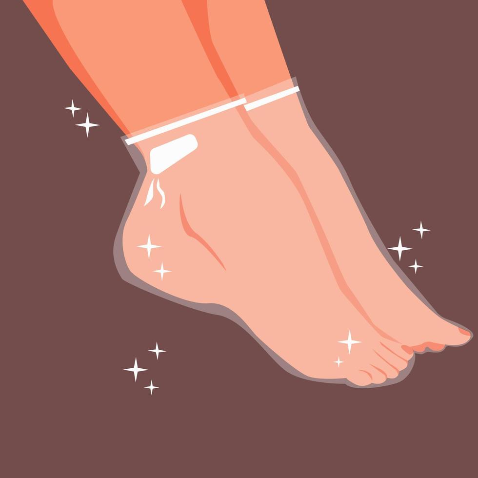 hermosas piernas femeninas. concepto de máscara de pie. salón de belleza. ilustración vectorial dibujada a mano vector
