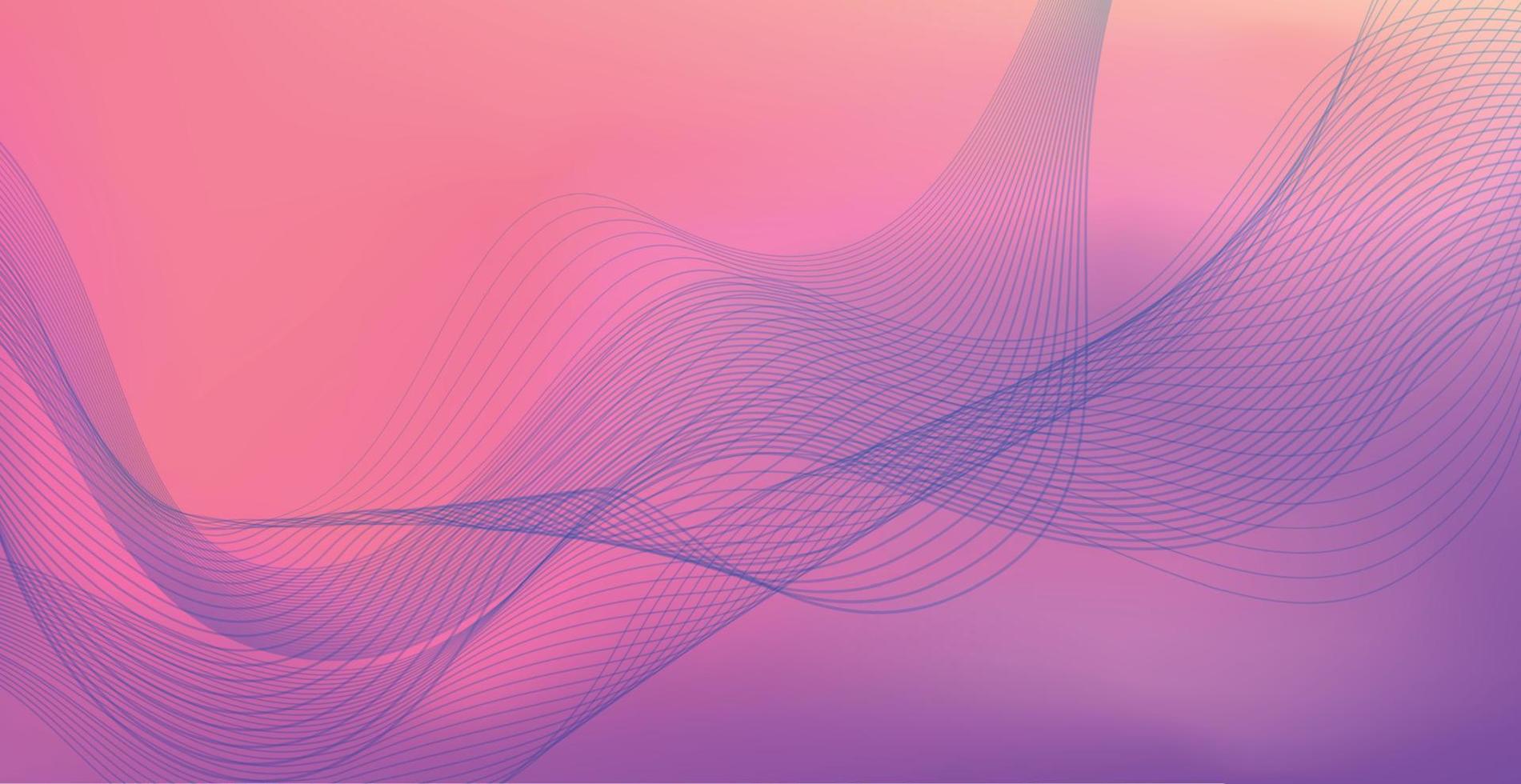 Panoramic colorful abstract stylish multi background with wavy lines - Vector