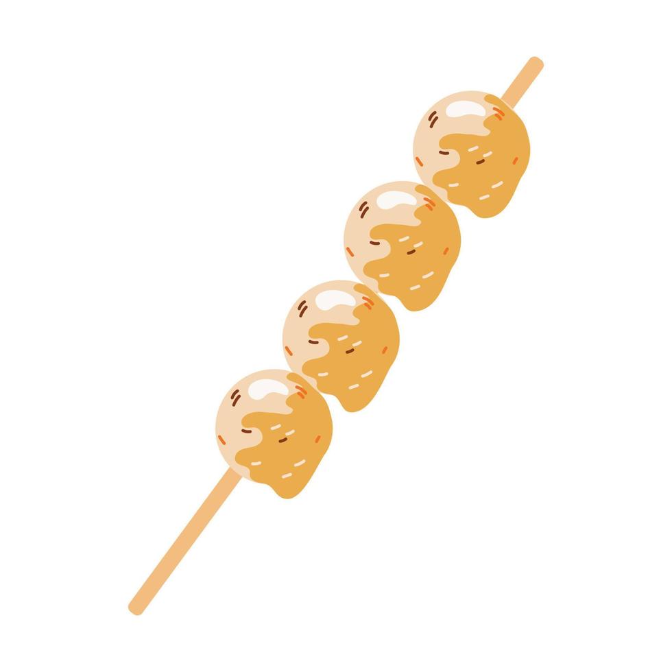 Fried rice balls on a stick vector