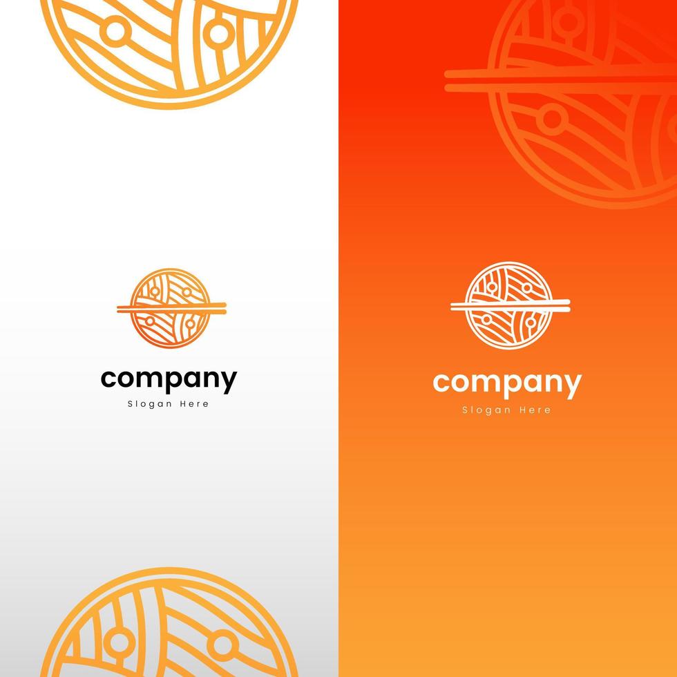 Logo Symbol Noodle Elegant Pictoral with Golden Orange Color vector