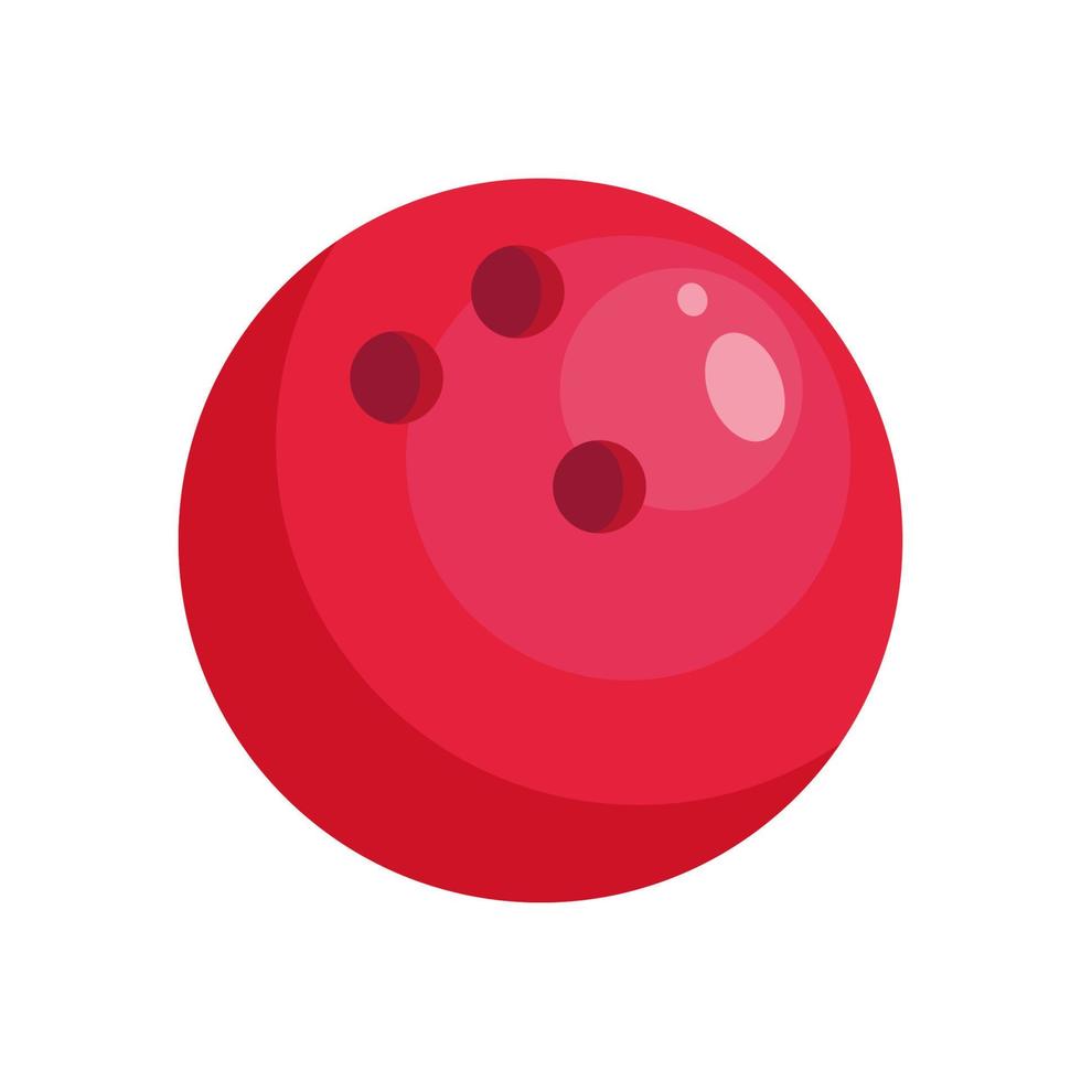 Red Bowling Ball isolated on white background. Vector illustration